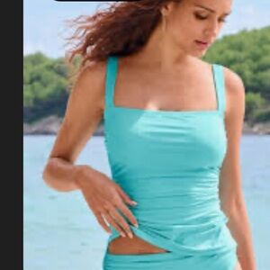 Boston proper Carmen Mark Salvo Swim Sense Square-Neck Tankini Top. L/14-16